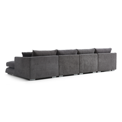 Aalto Fresh Grey Upholstered U-Shaped Sectional Sofa