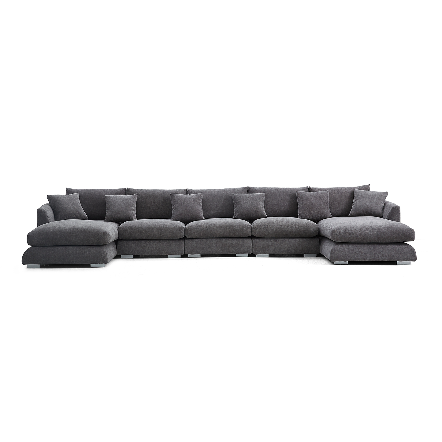 Aalto Fresh Grey Upholstered U-Shaped Sectional Sofa